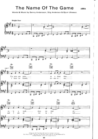 Abba  score for Piano