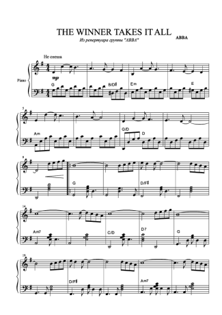 Abba  score for Piano