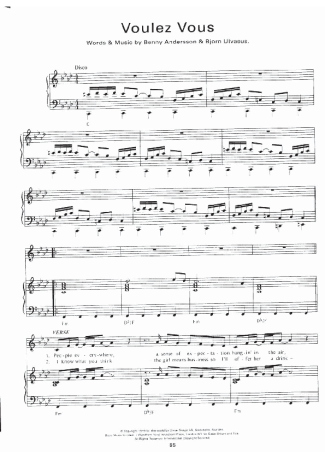 Abba  score for Piano