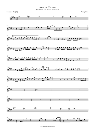 Accioly Neto Veneza, Veneza score for Alto Saxophone