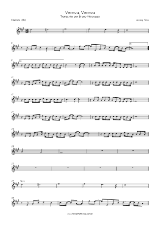 Accioly Neto Veneza, Veneza score for Clarinet (Bb)