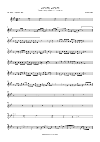 Accioly Neto Veneza, Veneza score for Tenor Saxophone Soprano (Bb)