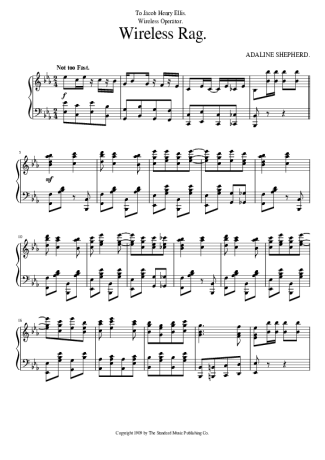 Adaline Shepherd Wireless Rag 1909 score for Piano
