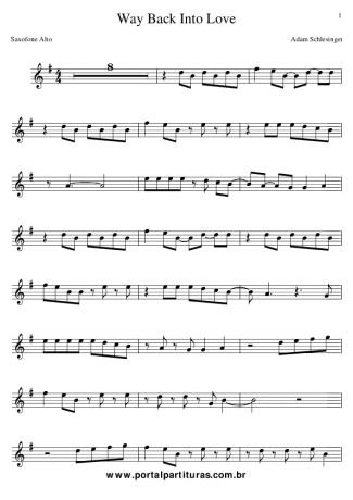 Adam Schlesinger Way Back into Love (movie Music and Lyrics) score for Alto Saxophone