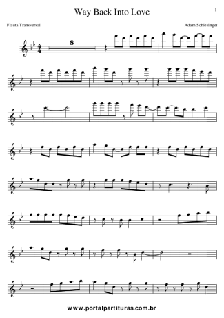 Adam Schlesinger Way Back into Love (movie Music and Lyrics) score for Flute