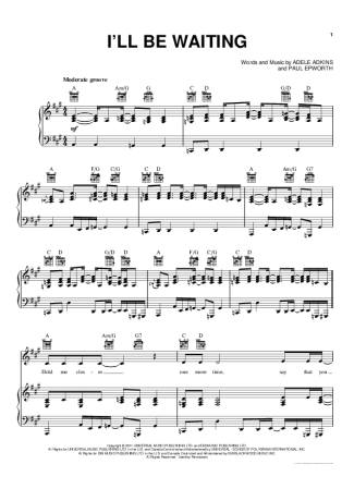 Adele  score for Piano