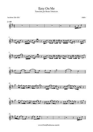 Adele  score for Alto Saxophone