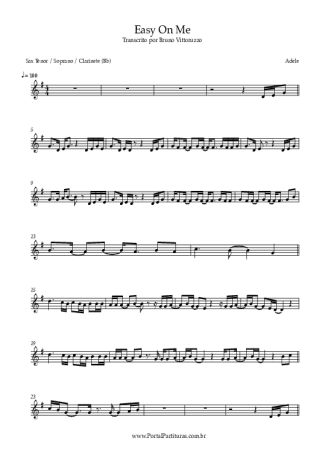 Adele  score for Clarinet (Bb)