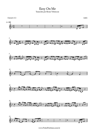 Adele  score for Clarinet (C)