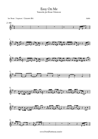 Adele  score for Tenor Saxophone Soprano (Bb)