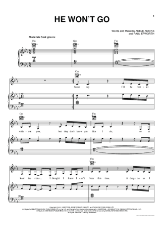 Adele  score for Piano