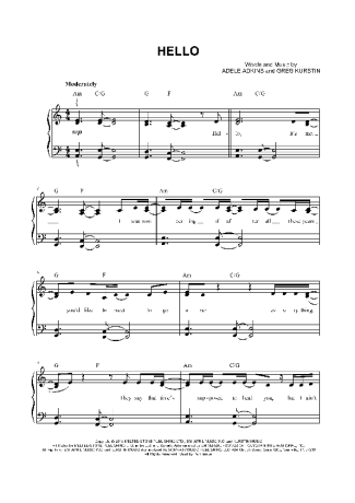 Adele  score for Piano