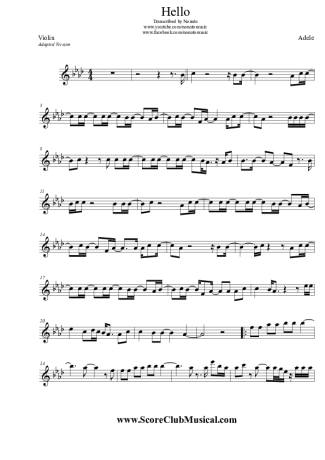 Adele  score for Violin