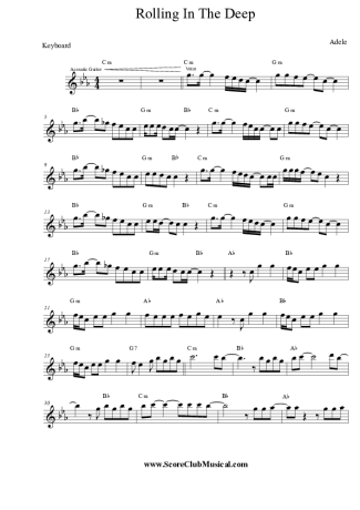 Adele Rolling In The Deep score for Keyboard