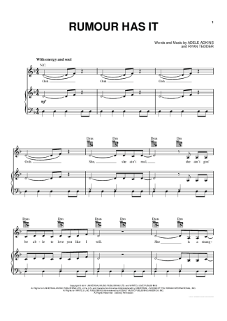 Adele  score for Piano