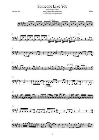 Adele  score for Cello