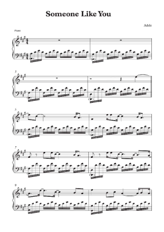 Adele Someone Like You score for Piano