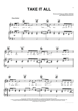 Adele  score for Piano