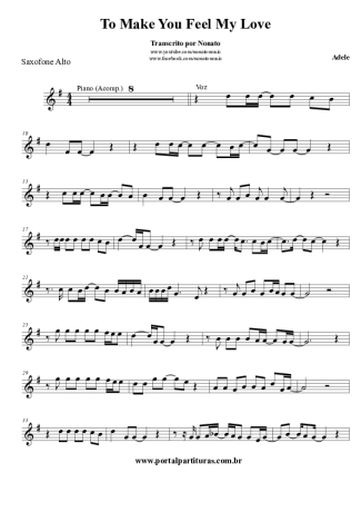 Adele  score for Alto Saxophone