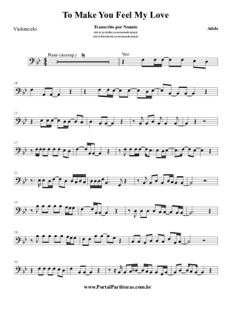 Adele  score for Cello