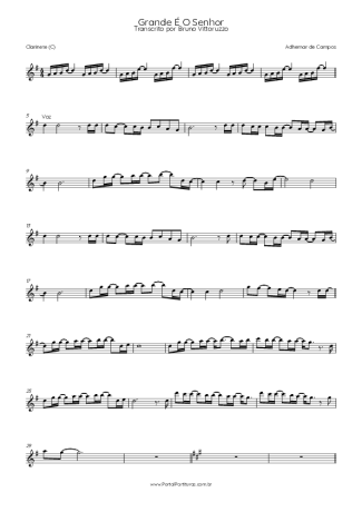 Adhemar de Campos Grande É O Senhor score for Clarinet (C)