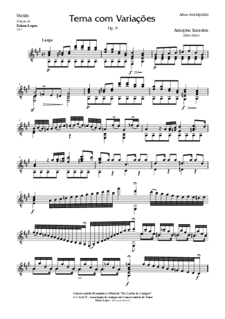Adolphe Steinfels Tema com Variações (Op. 9) score for Acoustic Guitar