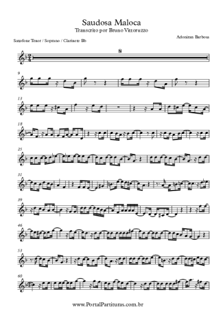 Adoniran Barbosa Saudosa Maloca score for Clarinet (Bb)