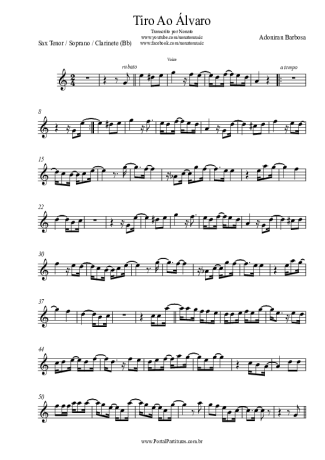 Adoniran Barbosa Tiro Ao Álvaro score for Tenor Saxophone Soprano (Bb)