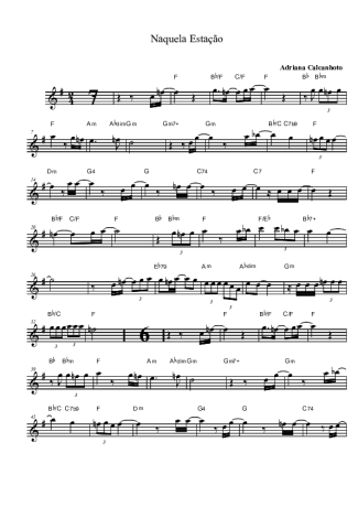 Adriana Calcanhotto Naquela Estação score for Tenor Saxophone Soprano Clarinet (Bb)