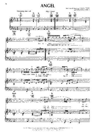 Aerosmith Angel score for Piano