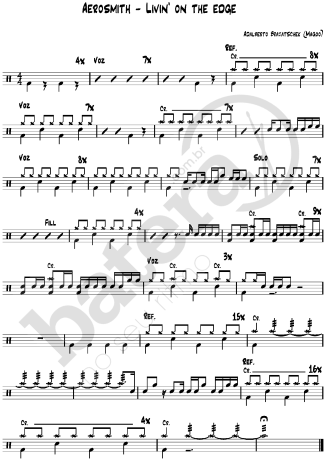 Aerosmith  score for Drums