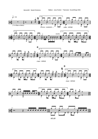 Aerosmith  score for Drums