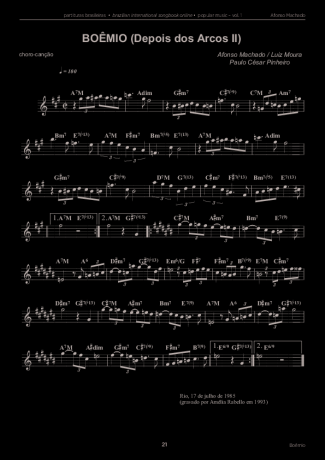 Afonso Machado Boêmio score for Keyboard