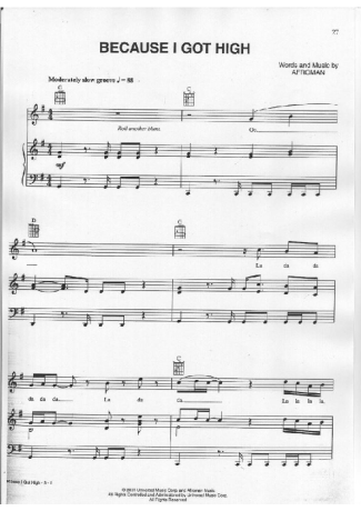 Afroman  score for Piano