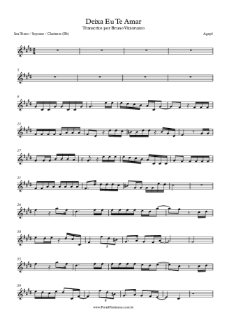 Agepê Deixa Eu Te Amar score for Tenor Saxophone Soprano (Bb)