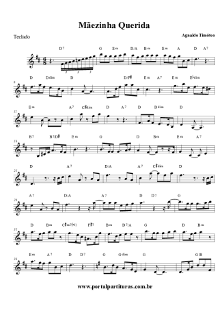 Agnaldo Timóteo Mãezinha Querida score for Keyboard