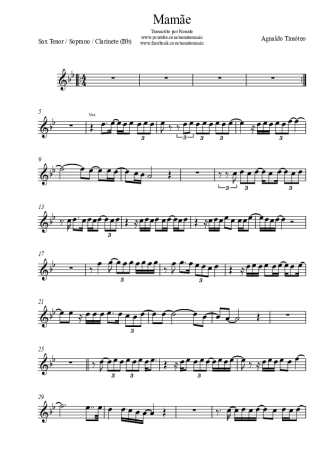 Agnaldo Timóteo Mamãe score for Tenor Saxophone Soprano (Bb)