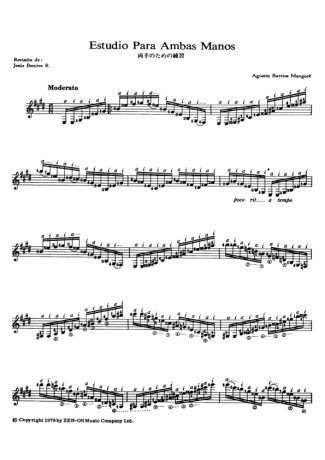 Agustin Barrios Estudio Para Ambas Manos score for Acoustic Guitar