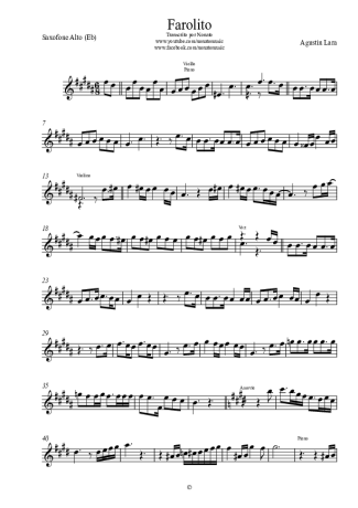 Agustin Lara  score for Alto Saxophone