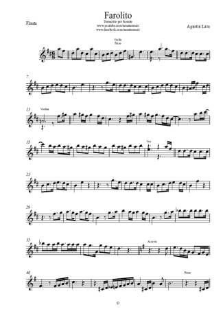 Agustin Lara  score for Flute