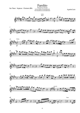 Agustin Lara  score for Tenor Saxophone Soprano (Bb)