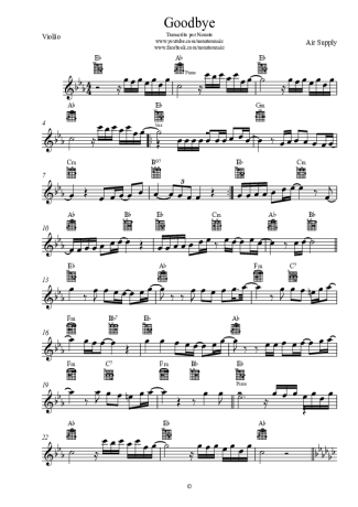 Air Supply Goodbye score for Acoustic Guitar