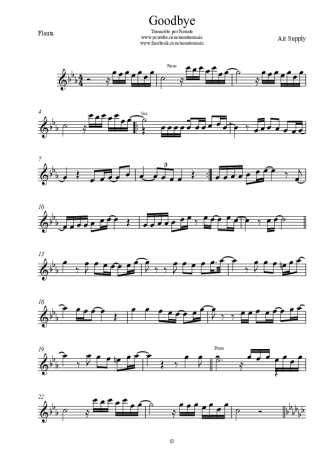Air Supply  score for Flute
