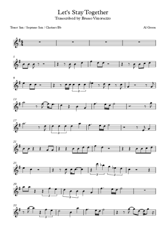 Al Green Let´s Stay Together score for Tenor Saxophone Soprano (Bb)