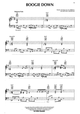 Al Jarreau Boogie Down score for Piano