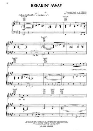 Al Jarreau Breakin Away score for Piano