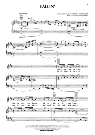 Al Jarreau Fallin score for Piano