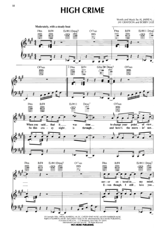 Al Jarreau  score for Piano