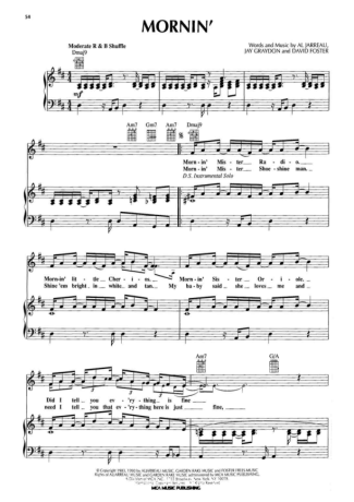 Al Jarreau Mornin score for Piano