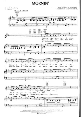 Al Jarreau Mornin´ score for Piano